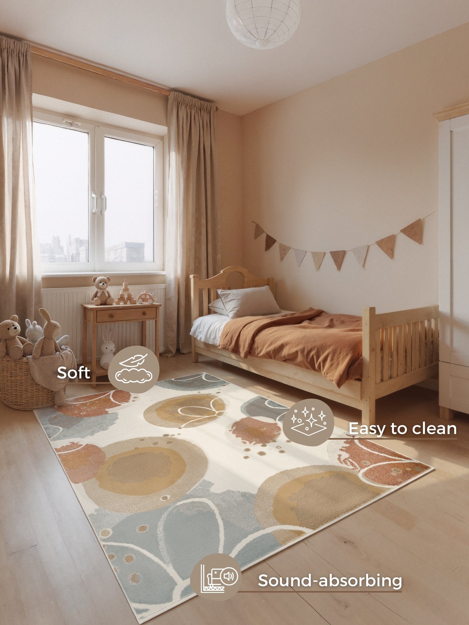 EVENTYR BØRNETÆPPE MARIGOLD, CREME MULTI
