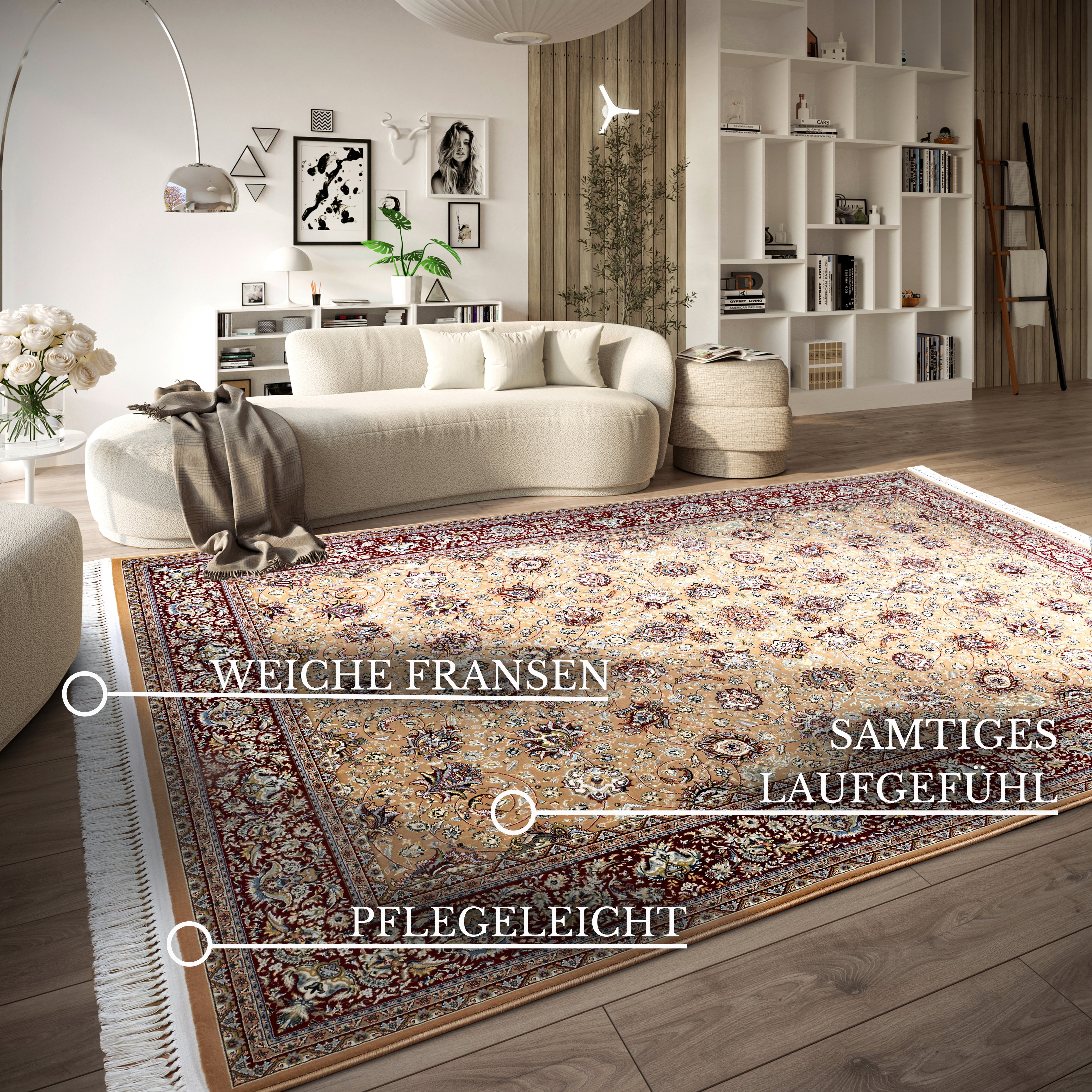 VILLEROY & BOCH 106129 ORIENTALSK TÆPPE ALFRED, RØD-BEIGE