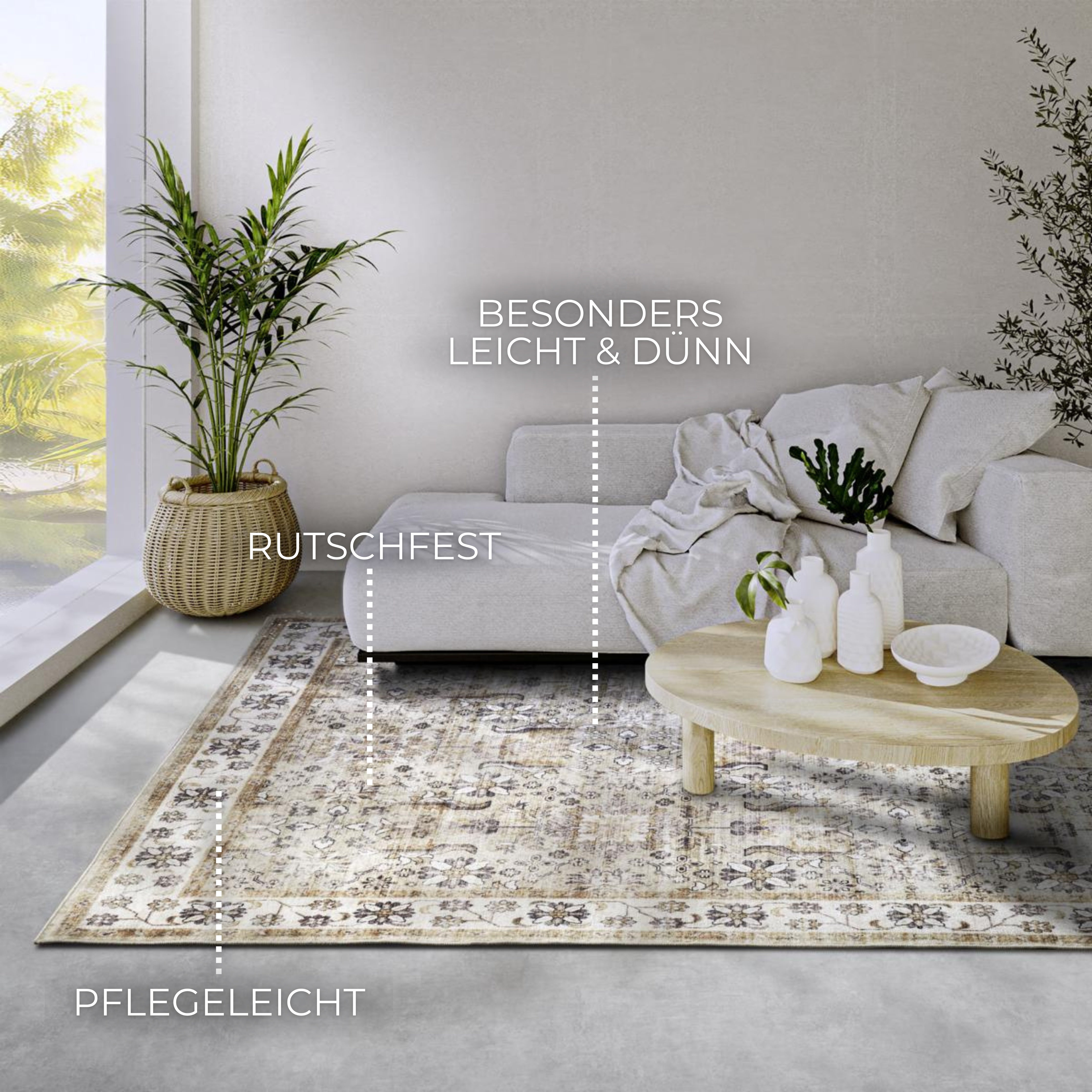 IMAGINATION TÆPPE CREMEFARVET GULD - 106043