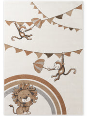 VILLEROY & BOCH BOHO KIDS BØRNETÆPPE LØVE REGNBUE FEST, CREME MULTI 106308