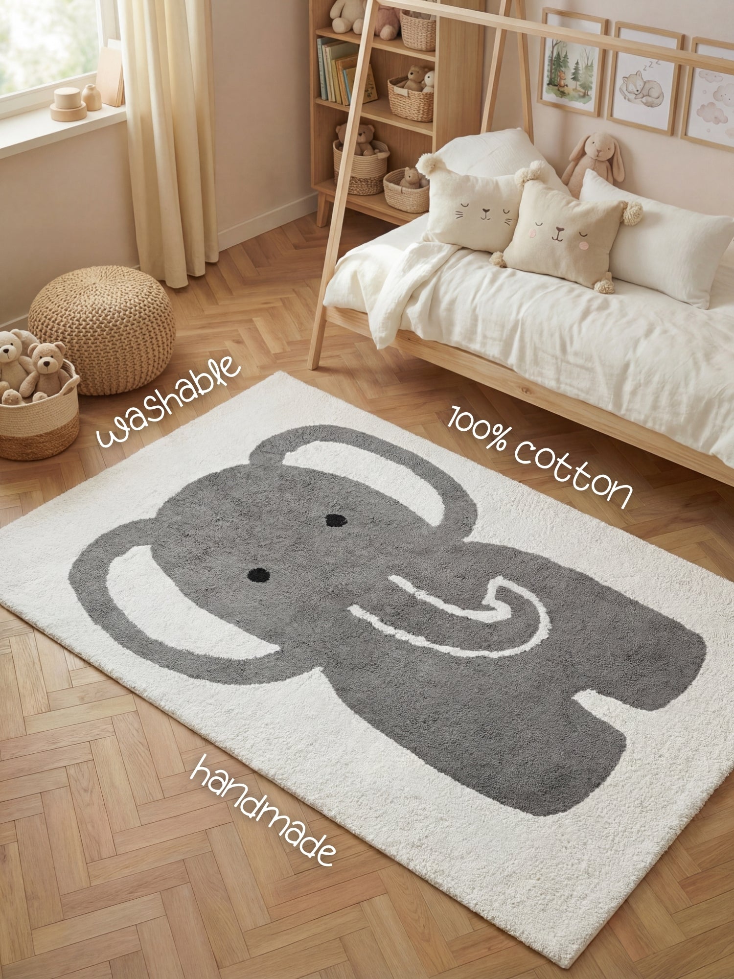 SNUGGLE BØRNETÆPPE, EMIL CREME GRÅ