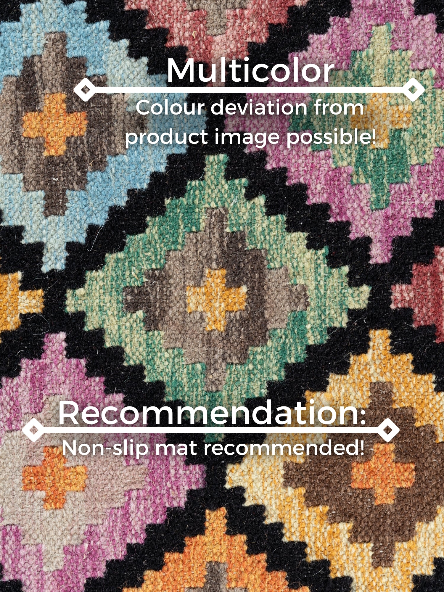 HANSE HOME KAMAL - AFGHANSK KELIM TÆPPE, 106239 SORT-MULTI