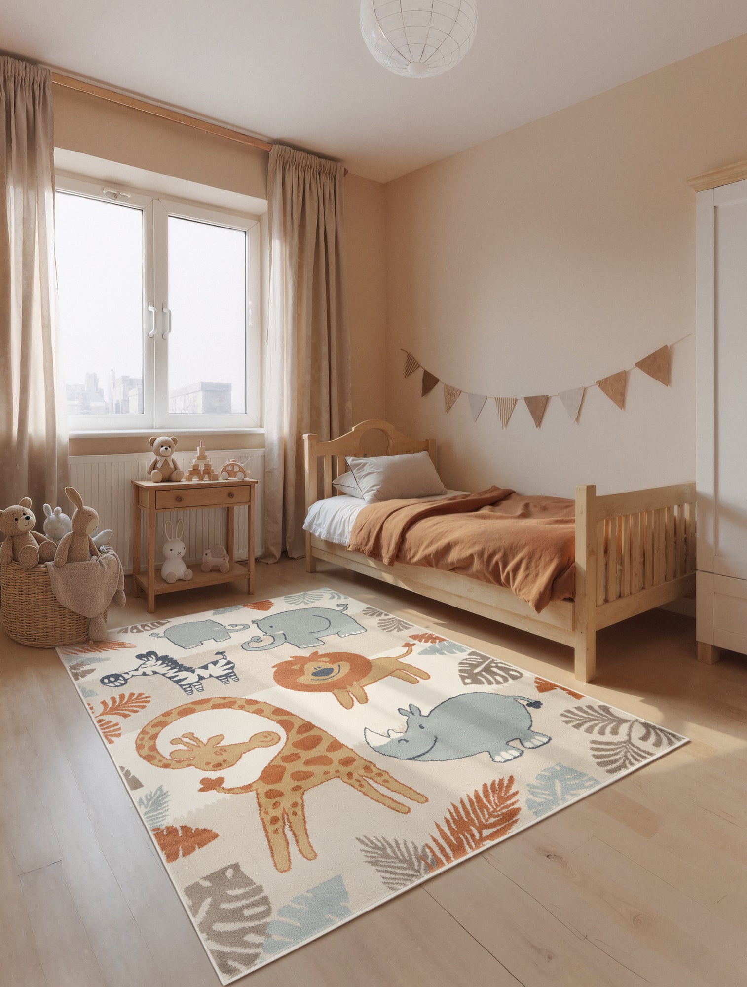 EVENTYR BØRNETÆPPE SAVANNA, CREME MULTI