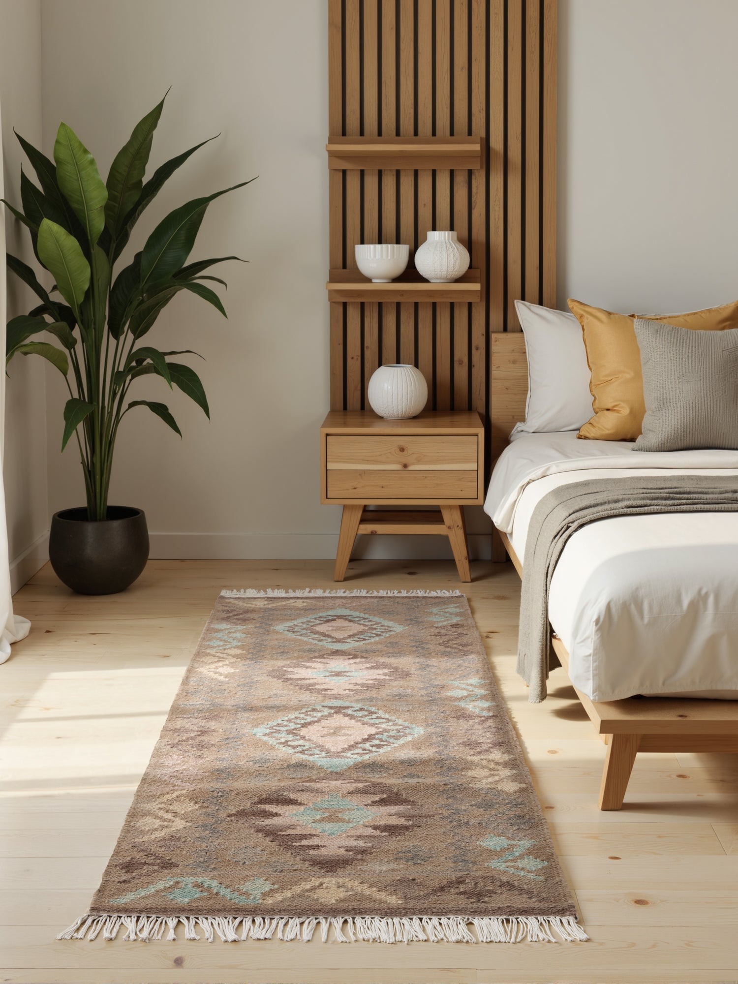 HANSE HOME KAMAL - AFGHANSK KELIM TÆPPE, 106243 LYSEBLÅ