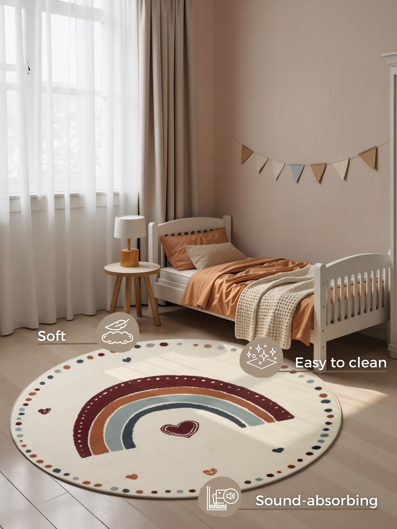 EVENTYR BØRNETÆPPE LUVY, CREME MULTI