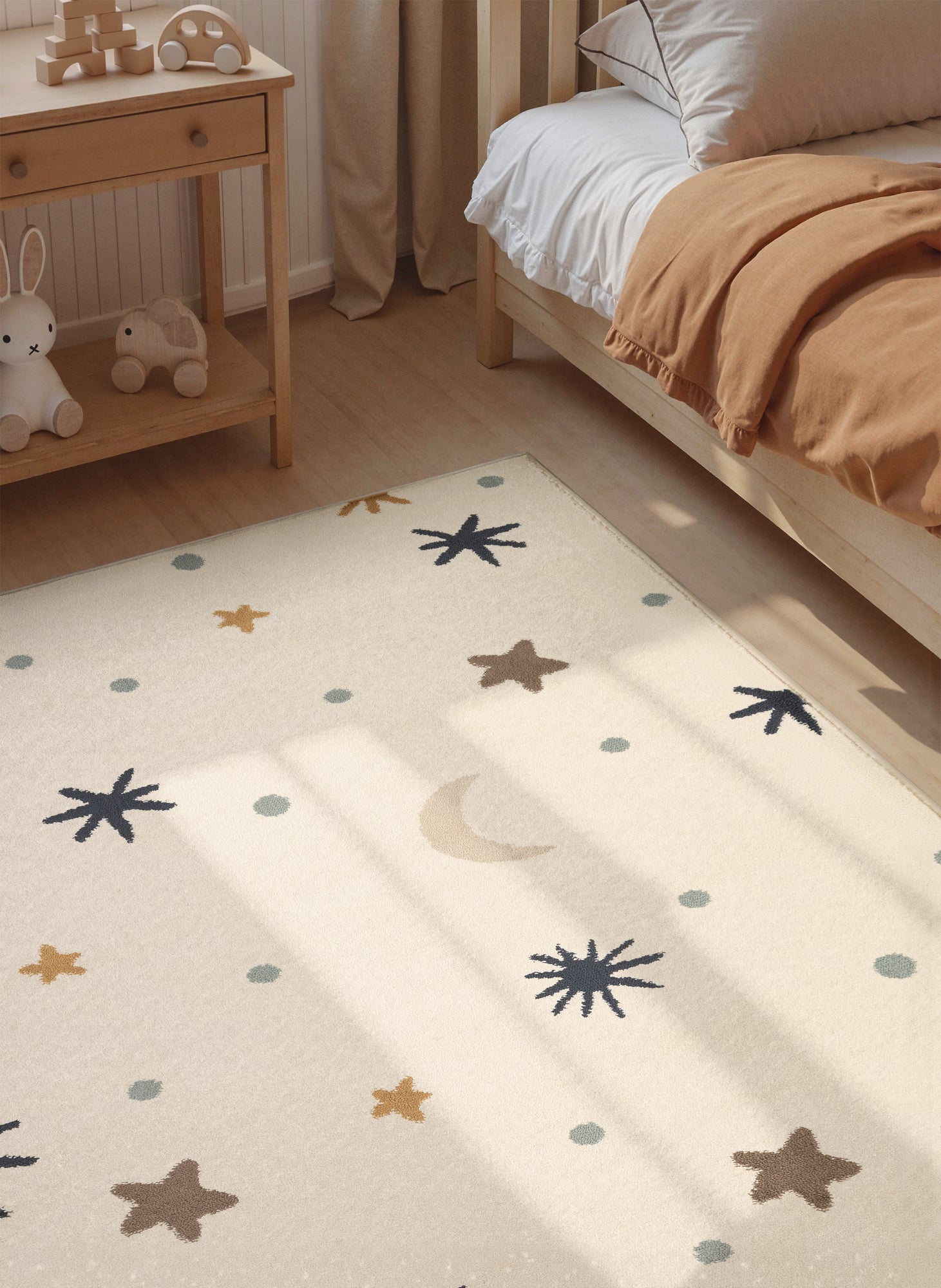 EVENTYR BØRNETÆPPE MOONY, CREME MULTI