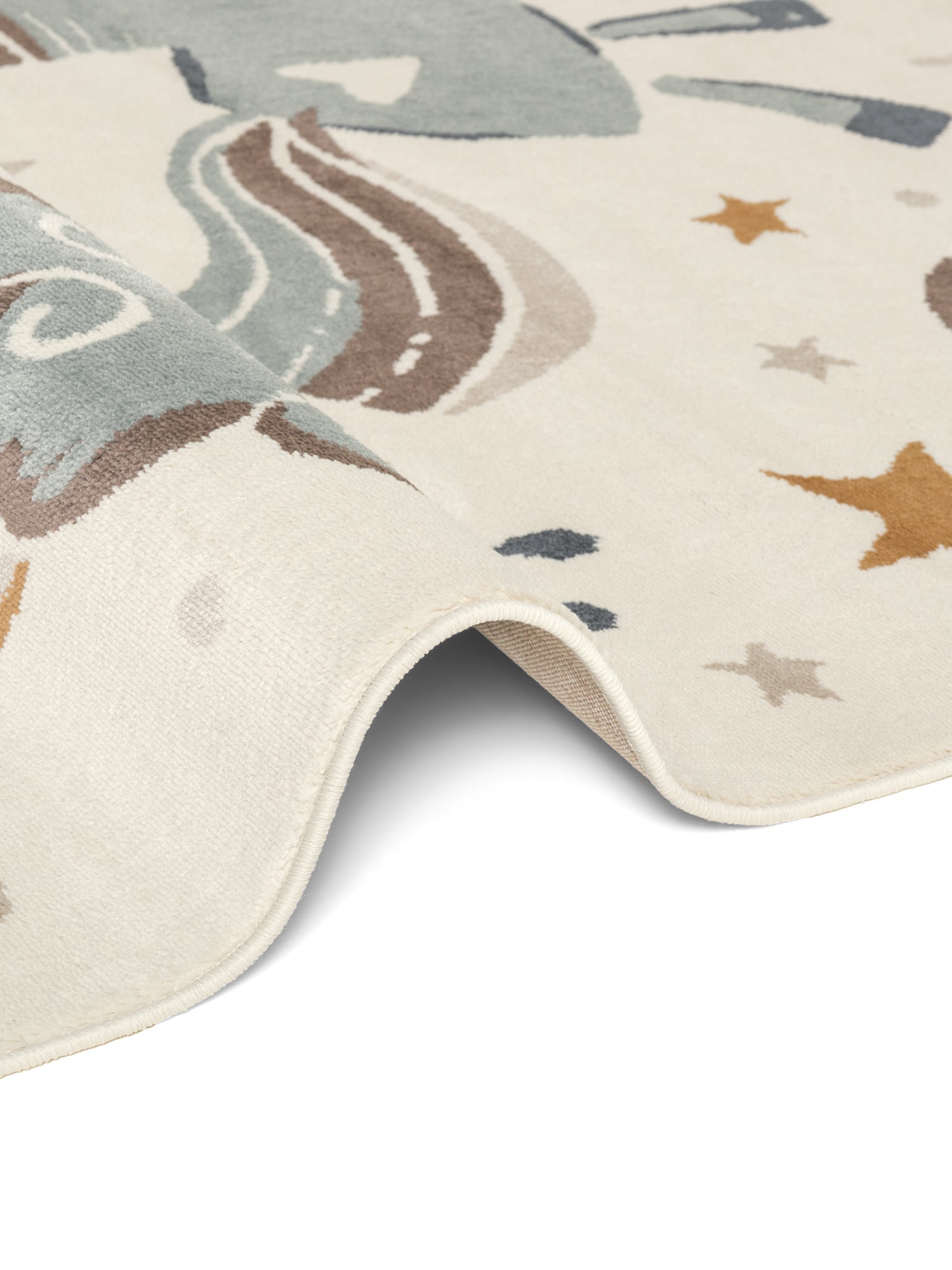 EVENTYR BØRNETÆPPE EINHORN, CREME MULTI