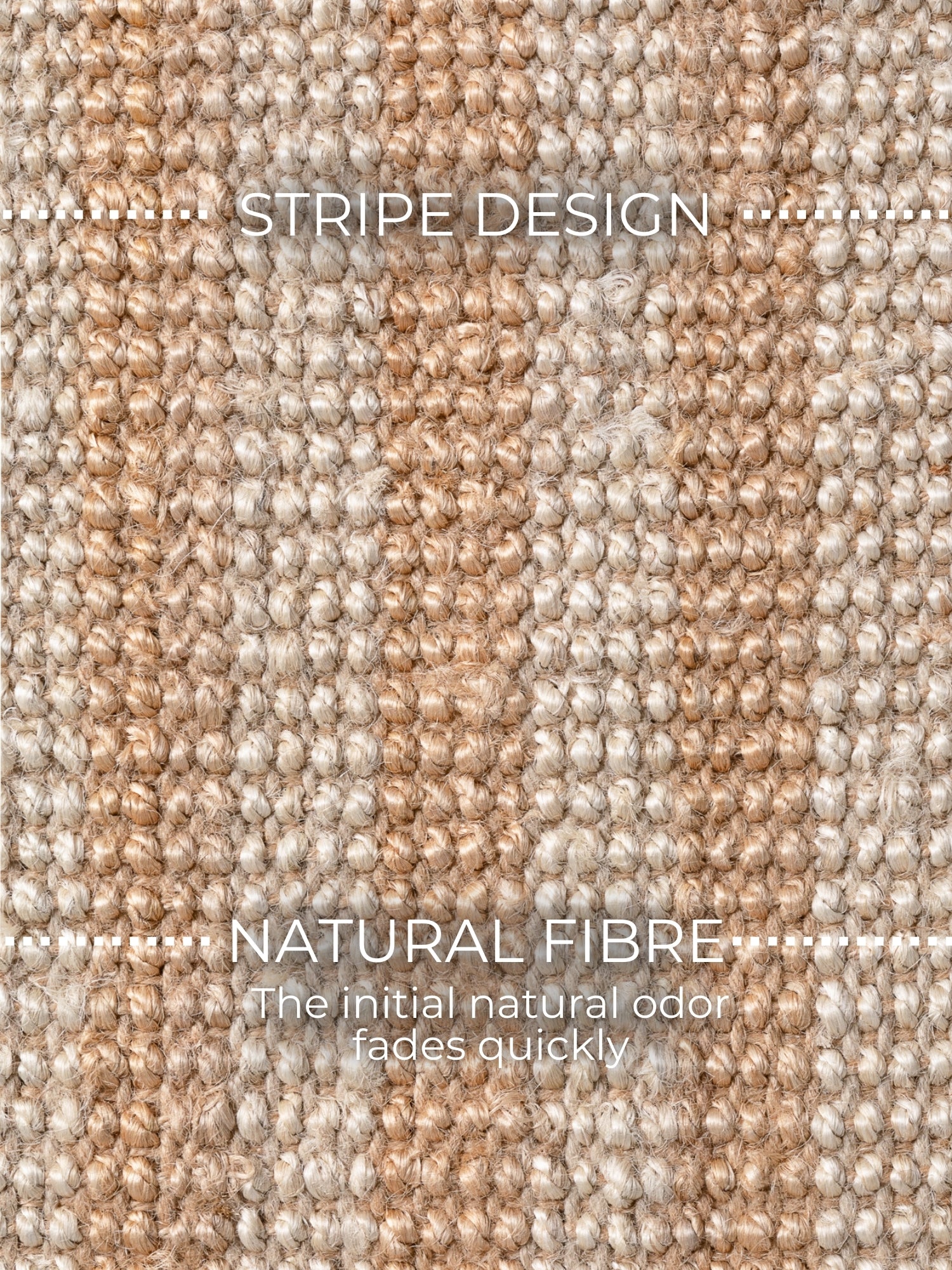 ELLE DECORATION HARVEST JUTE TÆPPE AMBER, NATUR-ELFENBEN-GULD