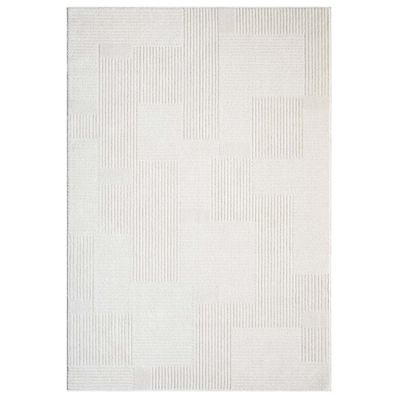 CLAIRE MODERNE KORTLUVET TÆPPE, CREME 177