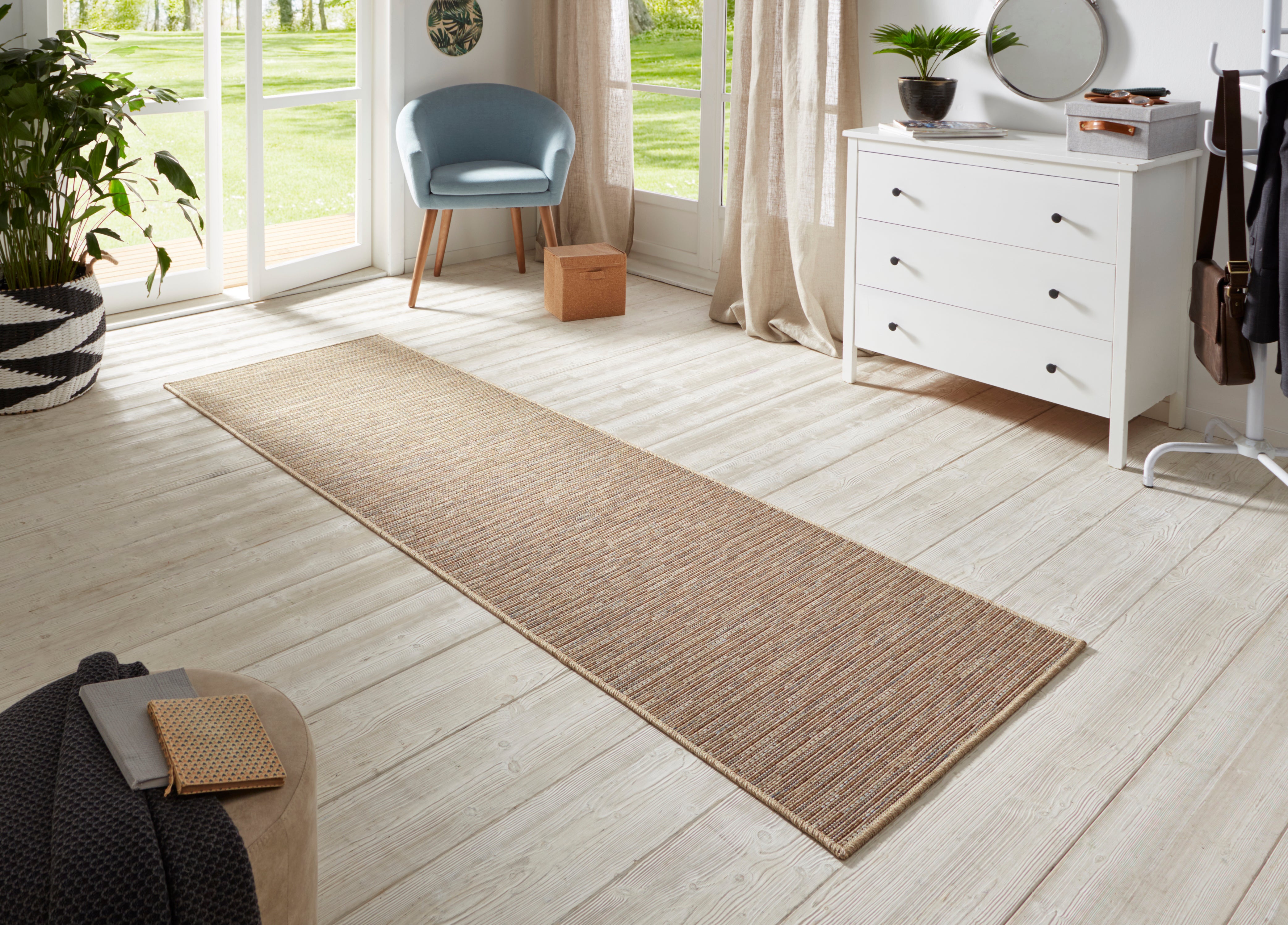 HANSE HOME TÆPPELØBER NATURE, GRÅ-GULD 104264