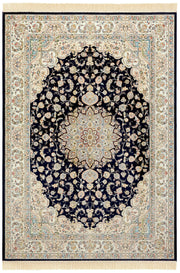 HANSE HOME NAVEH TÆPPE, MØRKEBLÅ-CREME 104378