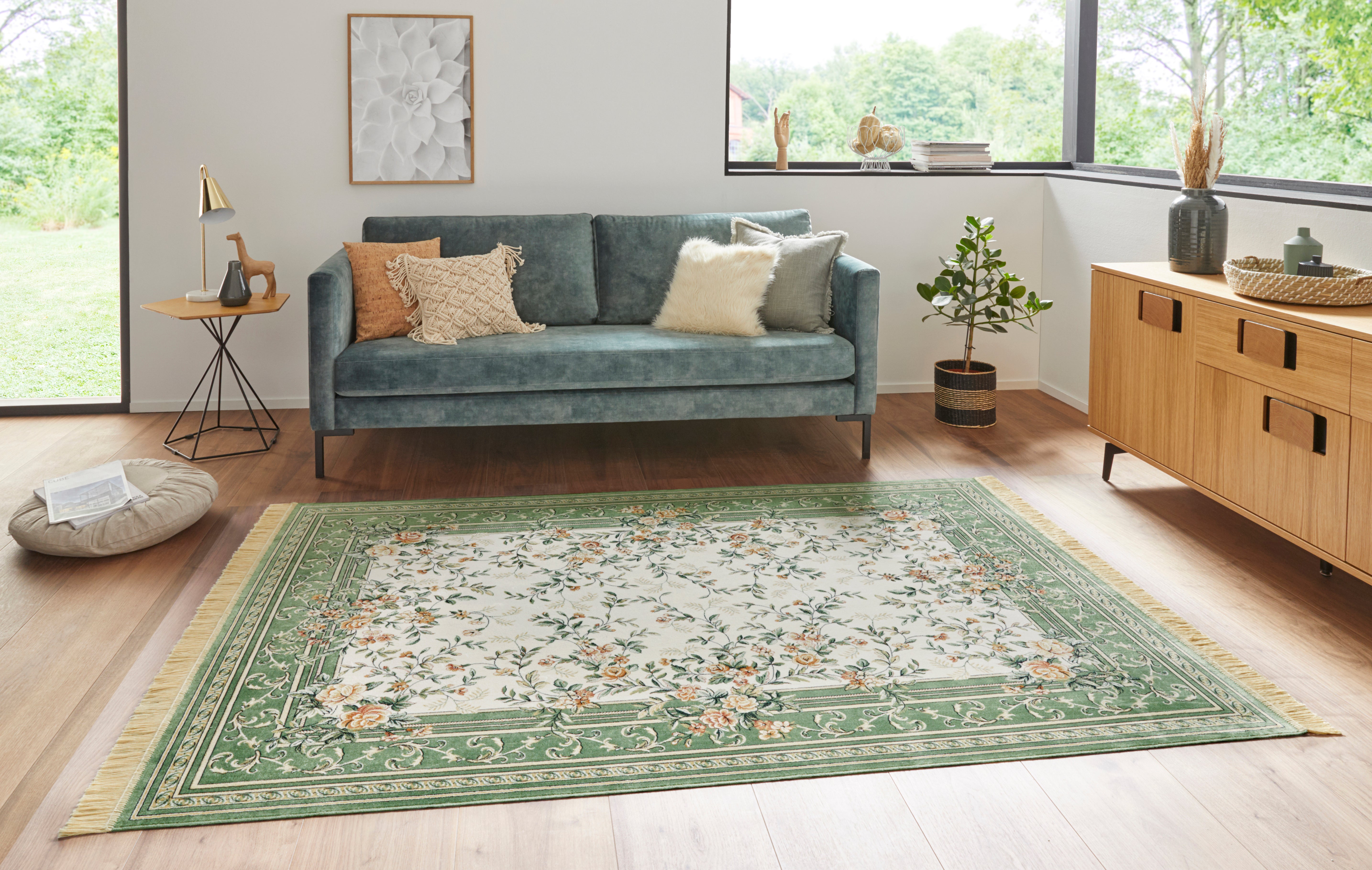 HANSE HOME NAVEH TÆPPE, CREME-GRØN 104369